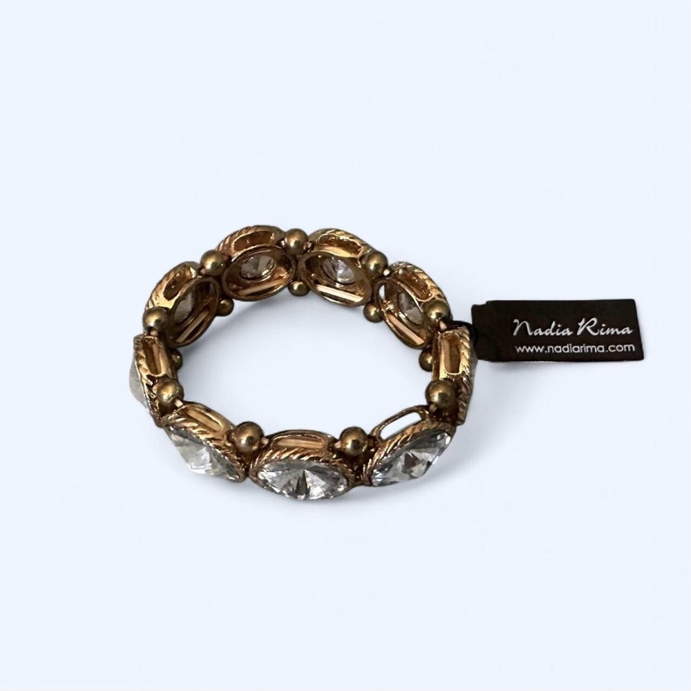 Chunky Gold and Rhinestone Bracelet NWT by Nadia Rima
